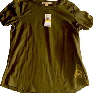BNWT MK army green logo top